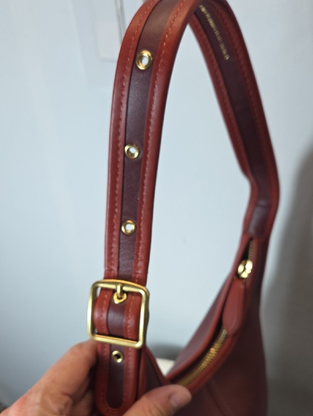 Coach Ergo Leather Shoulder Bag In Colorblock Oxblood/wine RARE - Picture 3 of 14